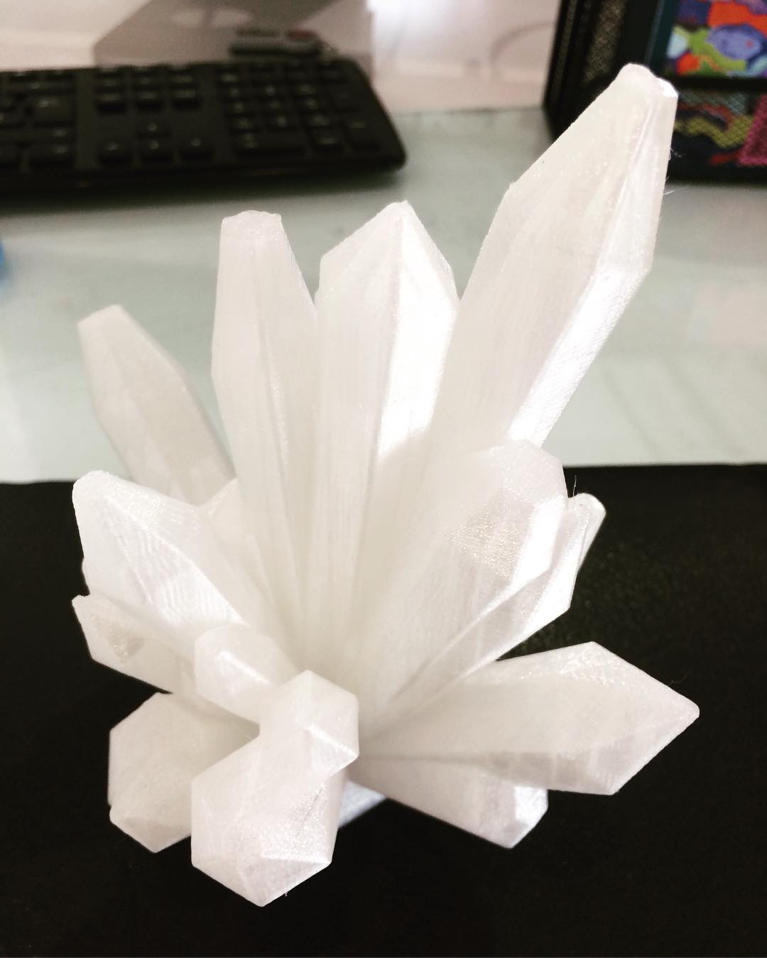 Look at this 3d printed #crystal! Translucent PETG filament. #sharebot42 #sharebot #3dprinter  #filament #petg #frozen #3dp #makerbot #design #print #3D #3 #graphicdesign #business #3dprint #startup #twitch #Tech #innovation #3dprinting #3dhubs #nerds #crystals
